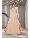Cream Poly Organdy Latest Party Wear Gown