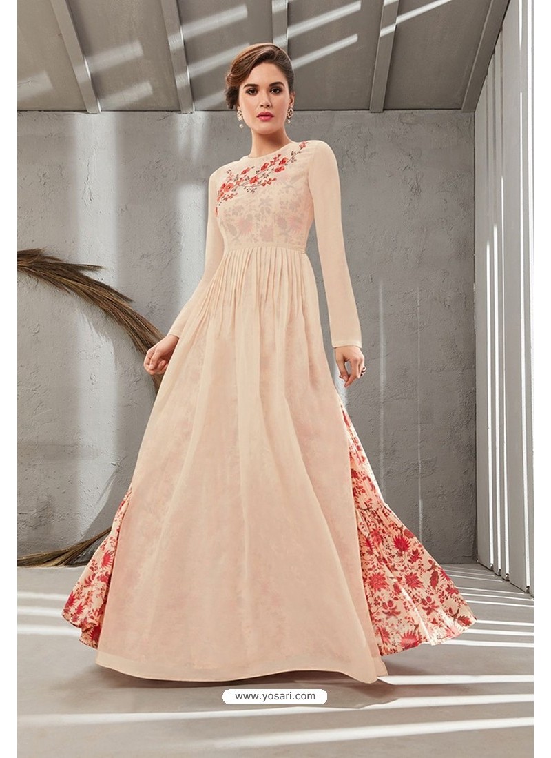 Pink Embroidered Party Wear Gown | Latest Kurti Designs-mncb.edu.vn