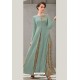 Aqua Grey Poly Organdy Latest Party Wear Gown