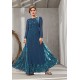 Navy Blue Poly Organdy Latest Party Wear Gown