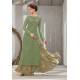 Mehendi Green Poly Organdy Latest Party Wear Gown