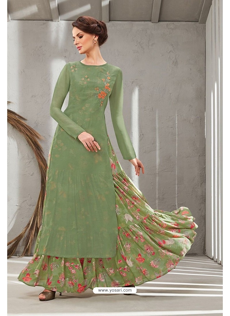Latest Party Wear Long Gown For Girls With Malai Silk Fabric-mncb.edu.vn