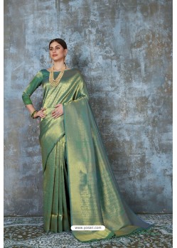 Dark Green Designer Classic Pure Silk Saree