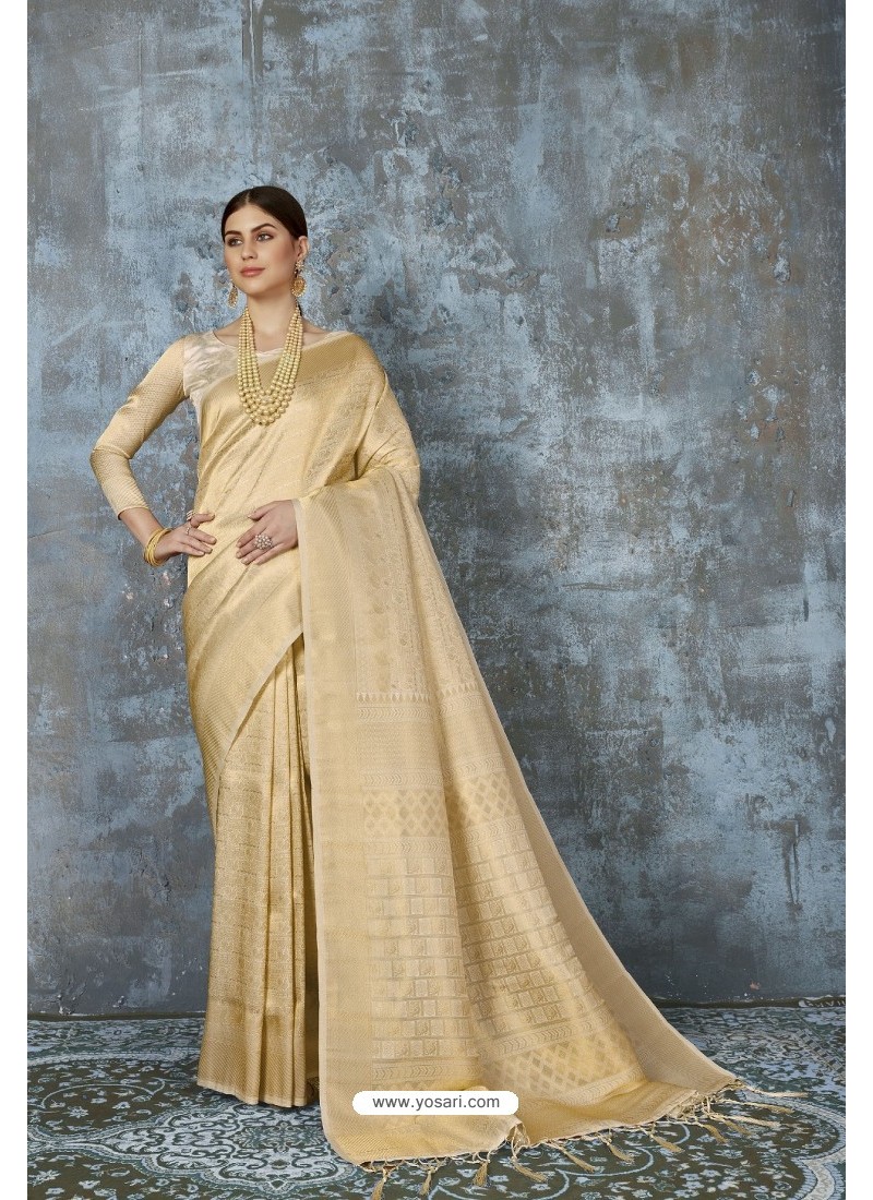 Buy Golden Designer Classic Pure Silk Saree | Party Wear Sarees