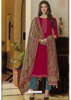 Rani And Blue Muslin Embroidered Straight Suit