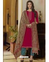 Rani And Blue Muslin Embroidered Straight Suit