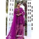 Purple Party Wear Butterfly Net Sharara Suit