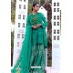 Jade Green Party Wear Butterfly Net Sharara Suit