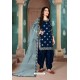 Navy Blue Latest Art Silk Patiala Salwar Suit