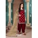 Maroon Latest Art Silk Patiala Salwar Suit