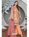 Light Orange Party Wear Georgette Pakistani Style Suit