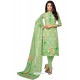 Parrot Green Pure Viscose Designer Churidar Suit