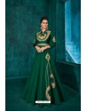 Dark Green Designer Triva Silk Party Wear Gown