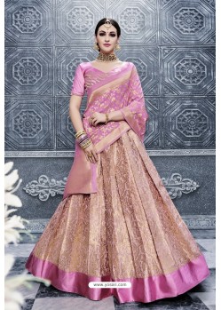 Light Pink Banarasi Silk Heavy Designer Lehenga Choli