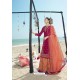 Rani And Orange Designer Bridal Wear Heavy Net Lehenga Suit