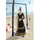 Black Designer Bridal Wear Heavy Net Lehenga Suit