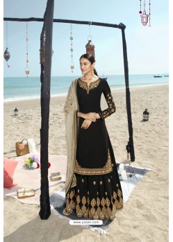 Black Designer Bridal Wear Heavy Net Lehenga Suit