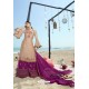 Beige And Purple Designer Bridal Wear Heavy Net Lehenga Suit