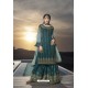 Teal Designer Bridal Wear Heavy Net Lehenga Suit