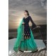 Navy And Green Designer Bridal Wear Heavy Net Lehenga Suit