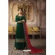 Dark Green Designer Georgette Embroidered Palazzo Suit