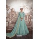 Turquoise Heavy Faux Georgette Stitched Designer Anarkali Suit