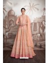 Peach Heavy Faux Georgette Stitched Designer Anarkali Suit