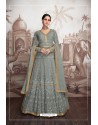 Grey Heavy Faux Georgette Stitched Designer Anarkali Suit