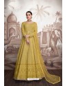 Yellow Heavy Faux Georgette Stitched Designer Anarkali Suit