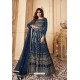 Navy Blue Heavy Designer Butterfly Net Aanarkali Suit