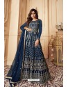 Navy Blue Heavy Designer Butterfly Net Aanarkali Suit