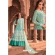 Aqua Mint Pure Viscose Georgette Designer Floor Length Suit