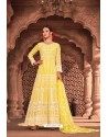 Light Yellow Pure Viscose Georgette Designer Floor Length Suit