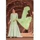 Sea Green Pure Viscose Georgette Designer Floor Length Suit