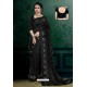 Black Net Heavy Resham Embroidered Designer Saree