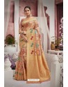 Peach Designer Traditional Wear Cotton Saree