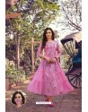Pink Party Wear Cotton Mal Long Kurti With Mask