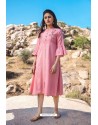 Pink Designer Readymade Rayon Long Kurti