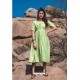 Green Designer Readymade Rayon Long Kurti