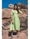 Green Designer Readymade Rayon Long Kurti