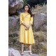 Yellow Designer Readymade Rayon Long Kurti