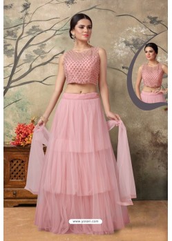 Pink Designer Party Wear Net Lehenga Choli