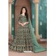 Dark Green Georgette Embroidered Floor Length Suit