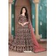 Maroon Georgette Embroidered Floor Length Suit