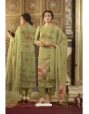 Mehendi Green Georgette Designer Printed Straight Suit