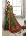 Forest Green Designer Traditional Wear Art Silk Saree