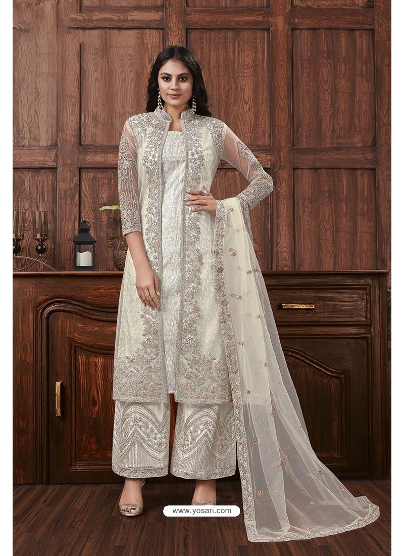 Buy Off-White Pakistani Salwar Suits for Women Online | Wedding