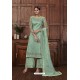 Sea Green Heavy Worked Net Designer Suit