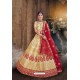 Perfect Golden Designer Wear Satin Silk Lehenga Choli