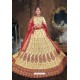 Lovely Golden Designer Wear Satin Silk Lehenga Choli